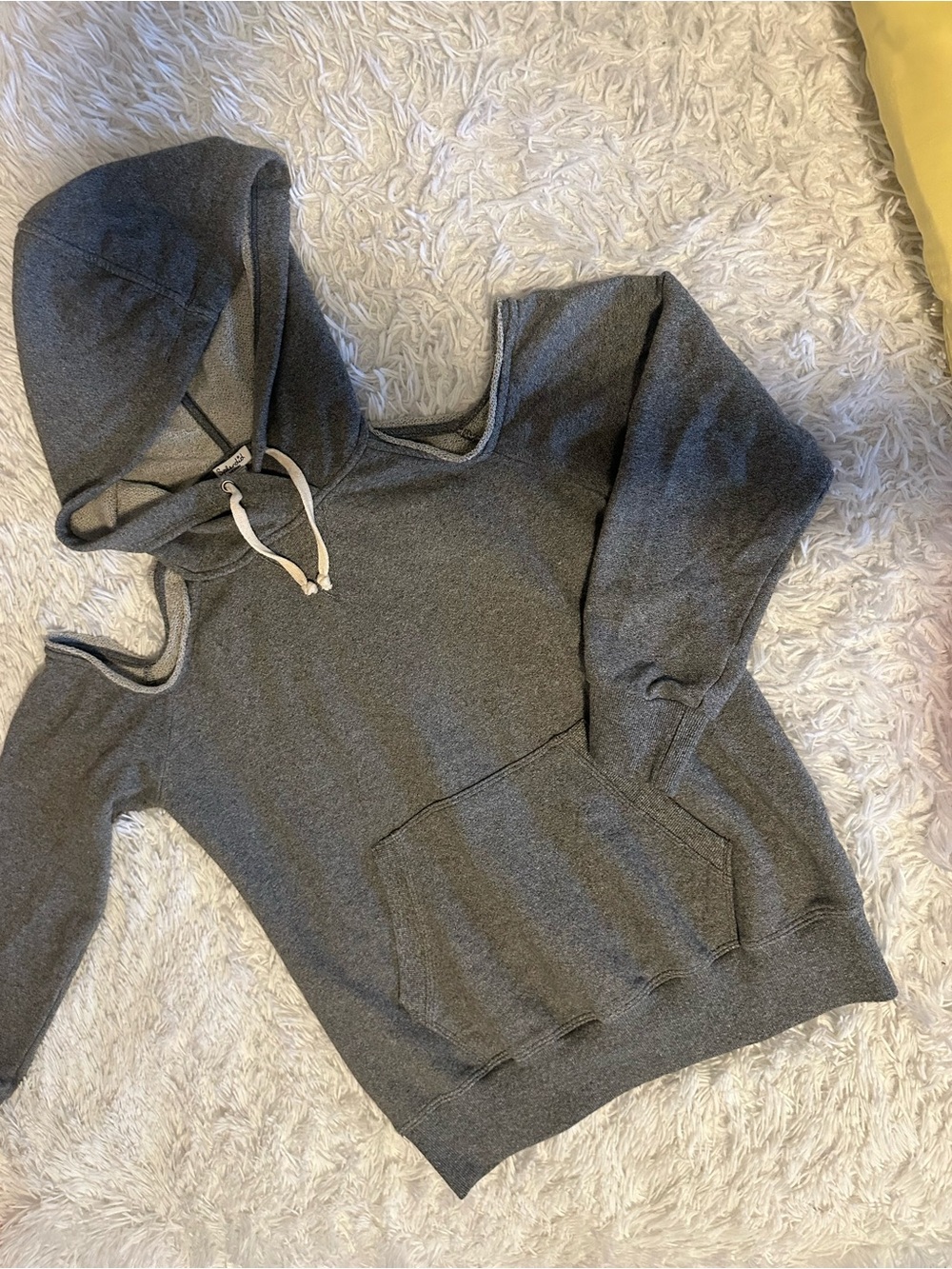 Splendid Gray Knit Hoodie with Label Detail